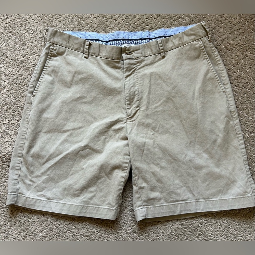 Peter Millar Men’s Khaki Chino Shorts Size 38 Cotton Classic Fit Casual Golf